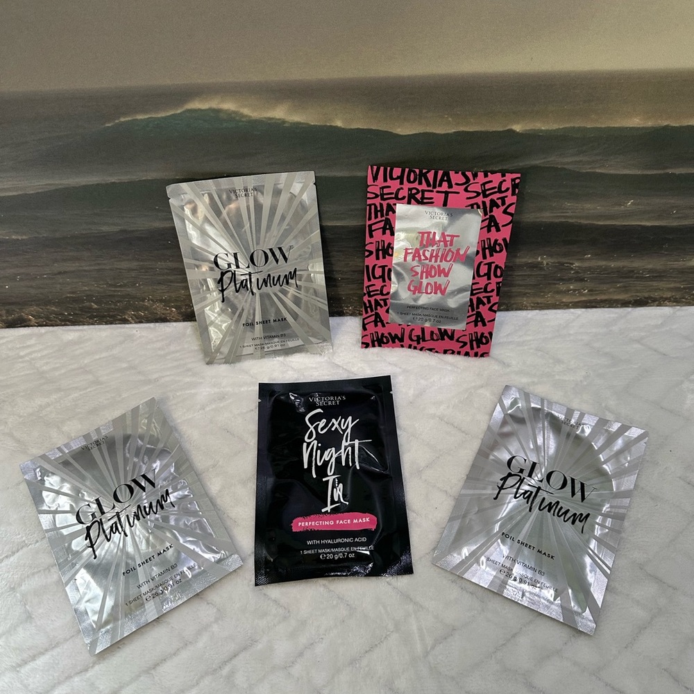 New Victorias Secret 5 Facial Sheet Masks Face Mask VS Fashion Show Glow Sexy